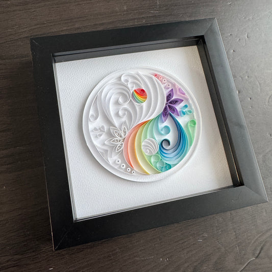 Rainbow Yin Yang Quilling Art