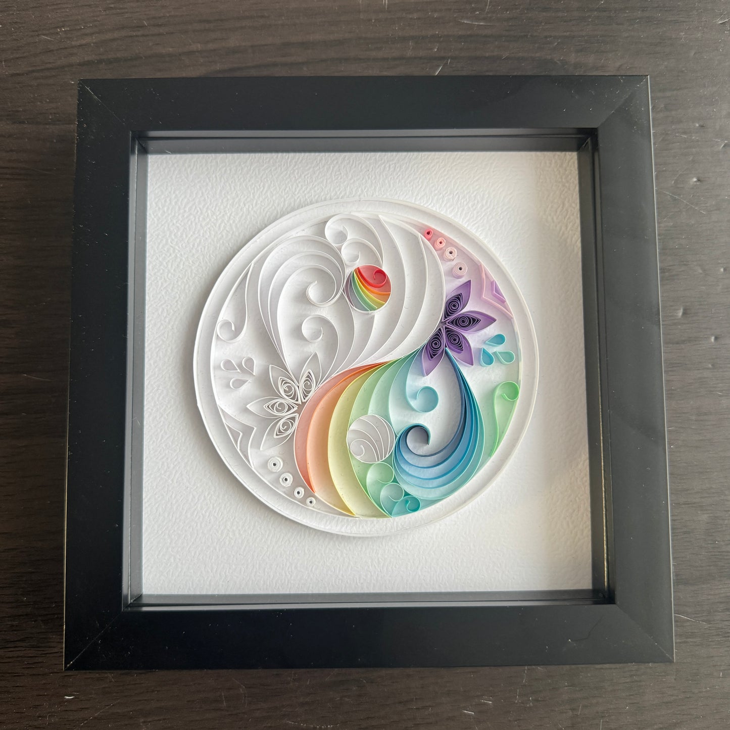 Rainbow Yin Yang Quilling Art