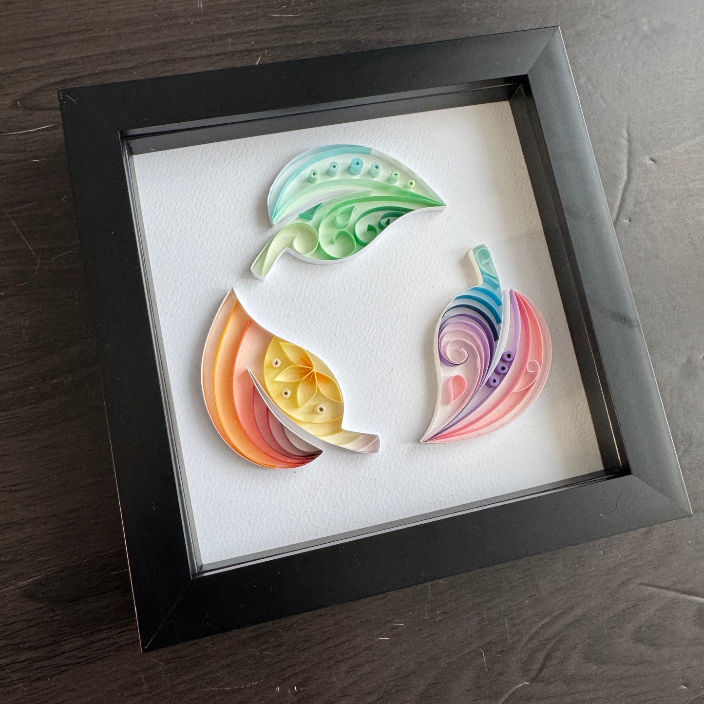 Rainbow leaves Quilling Art