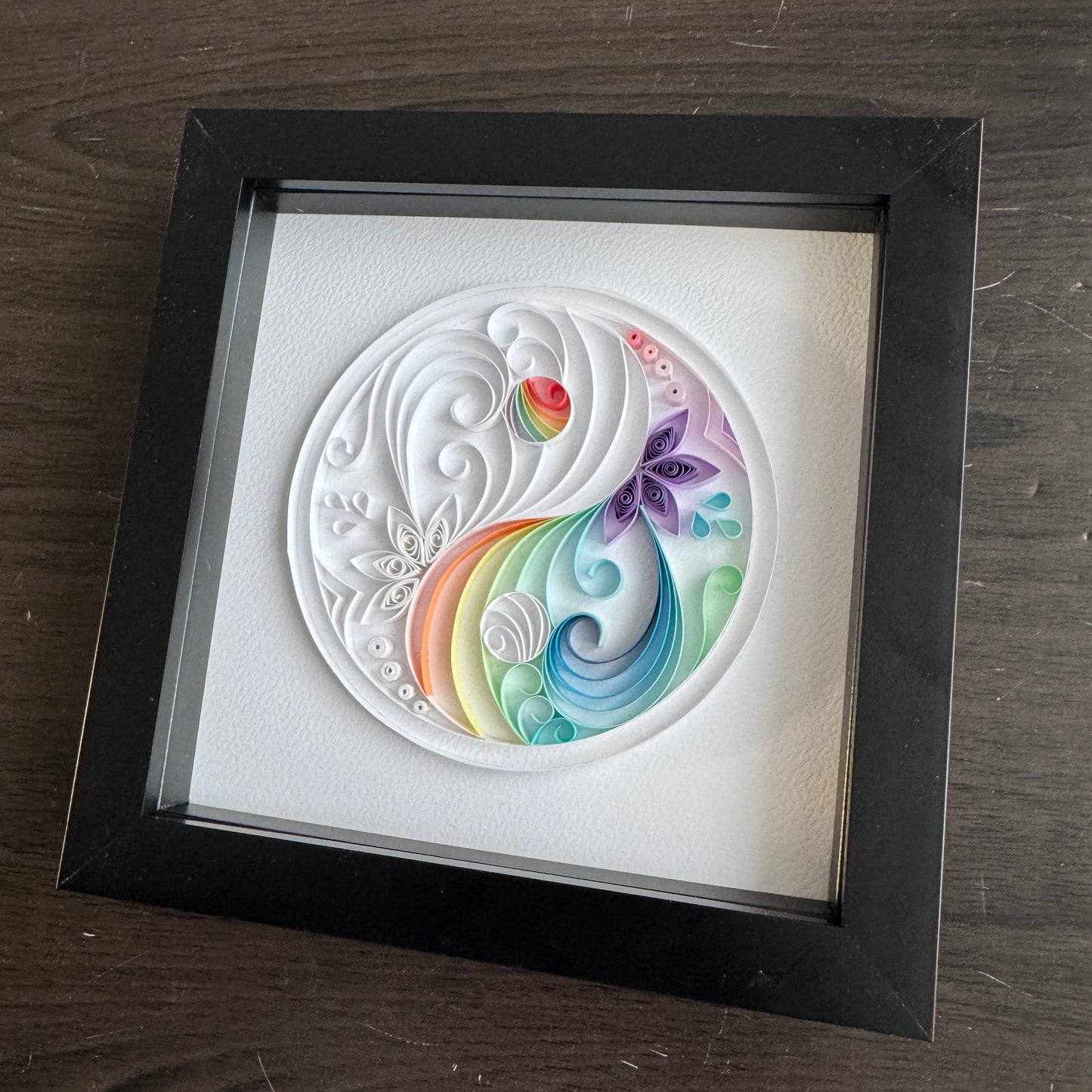 Rainbow Yin Yang Quilling Art
