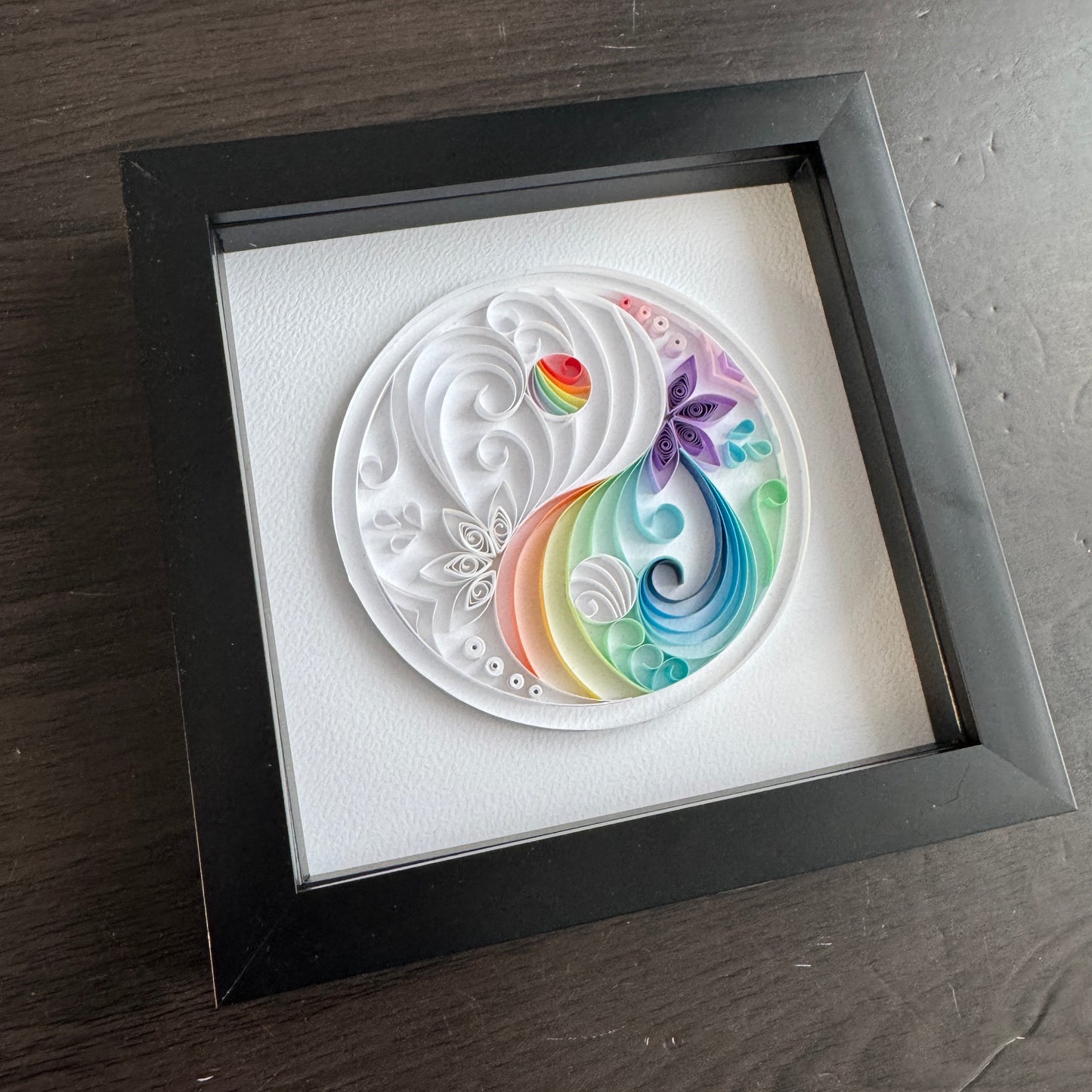 Rainbow Yin Yang Quilling Art