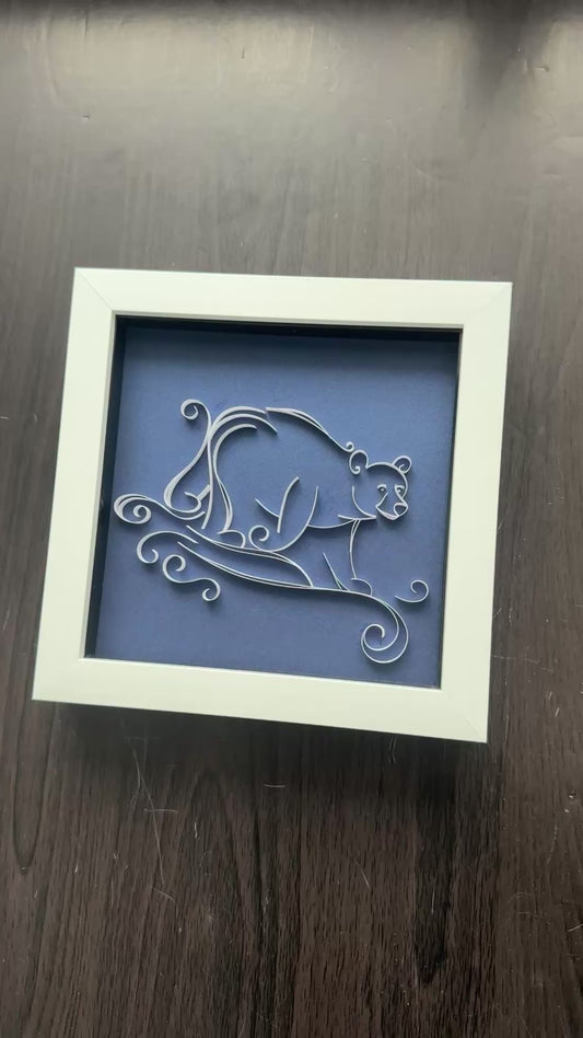 At the Edge - Polar Bear Quilling art