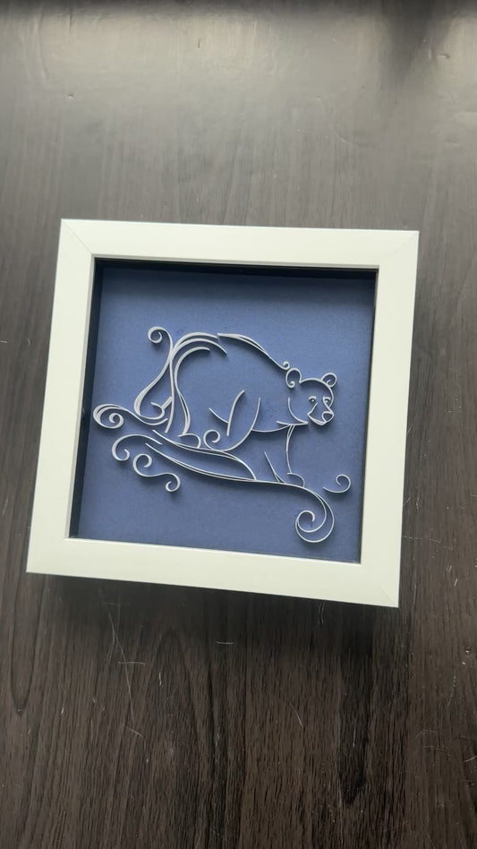 At the Edge - Polar Bear Quilling art