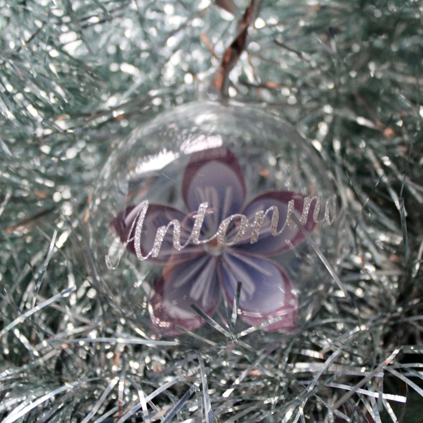 Personalised Flower Bauble Christmas Tree Ornament