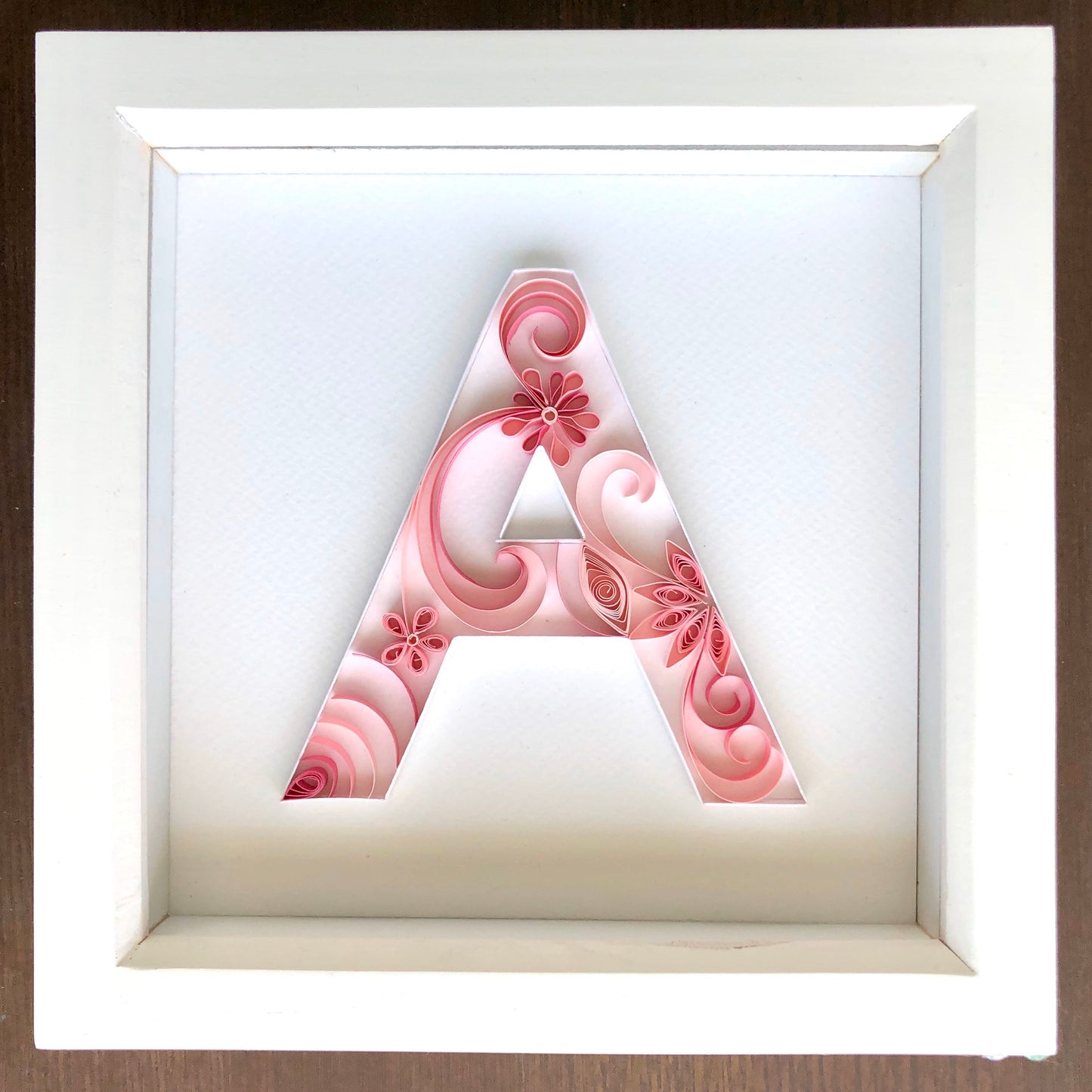 Pink Quilling Art Letter