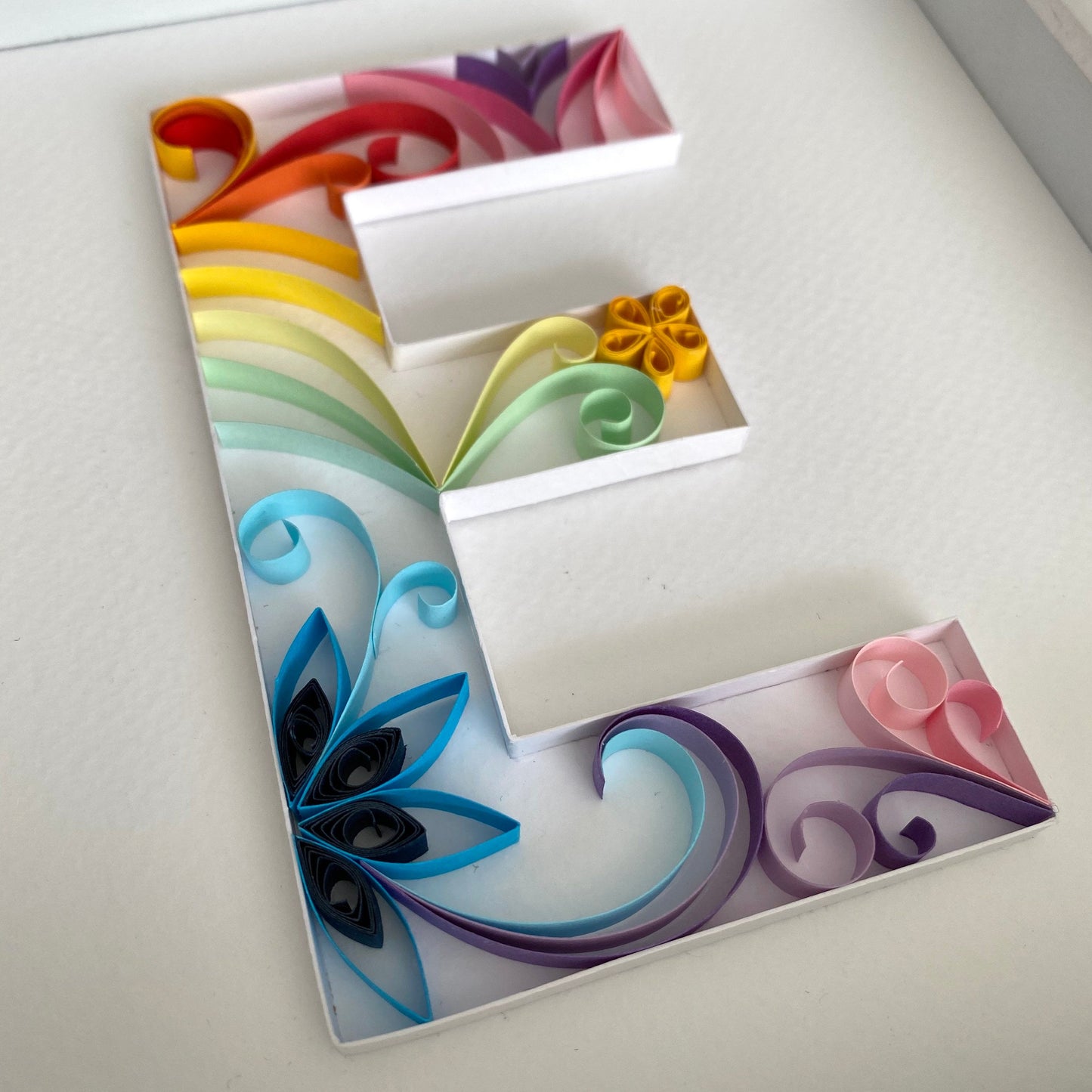 Rainbow Quilling Art Letter