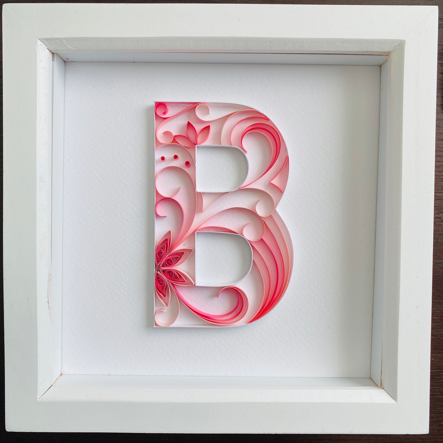 Pink Quilling Art Letter