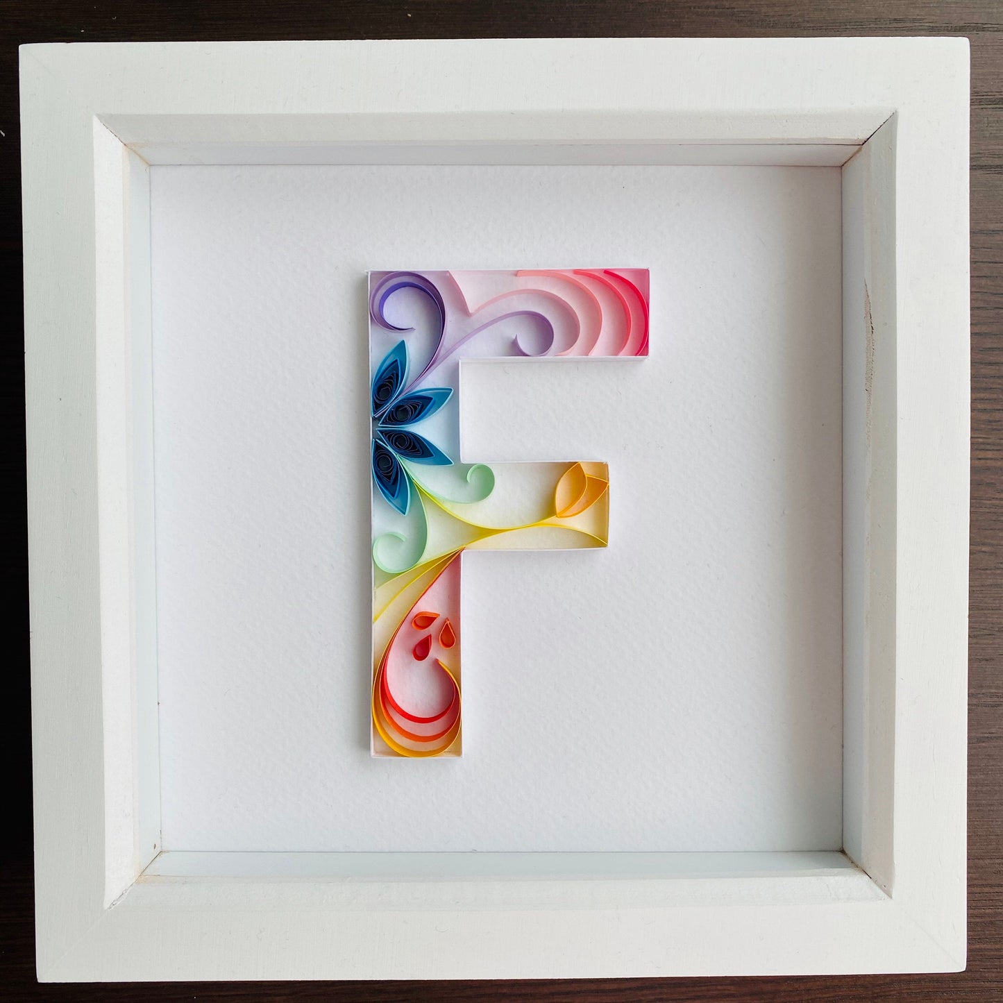 Rainbow Quilling Art Letter