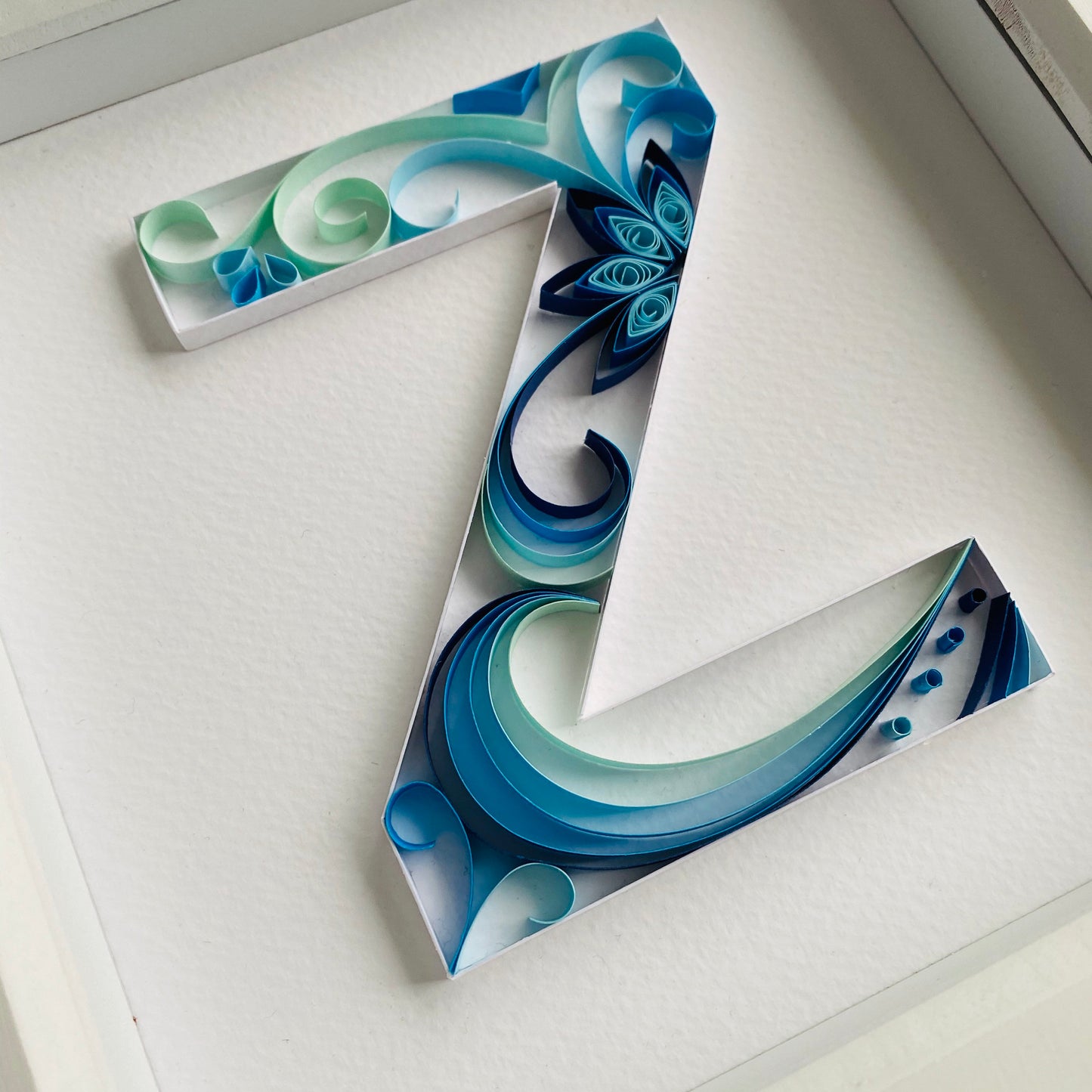 Blue Quilled Letter Box Frame
