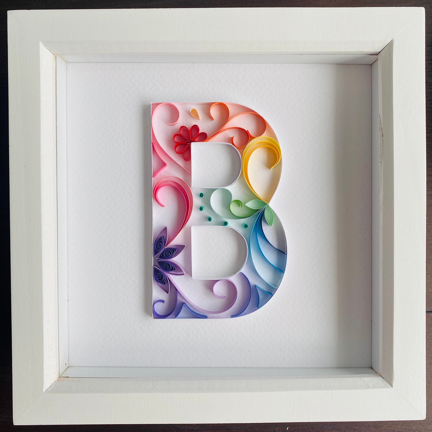 Rainbow Quilling Art Letter