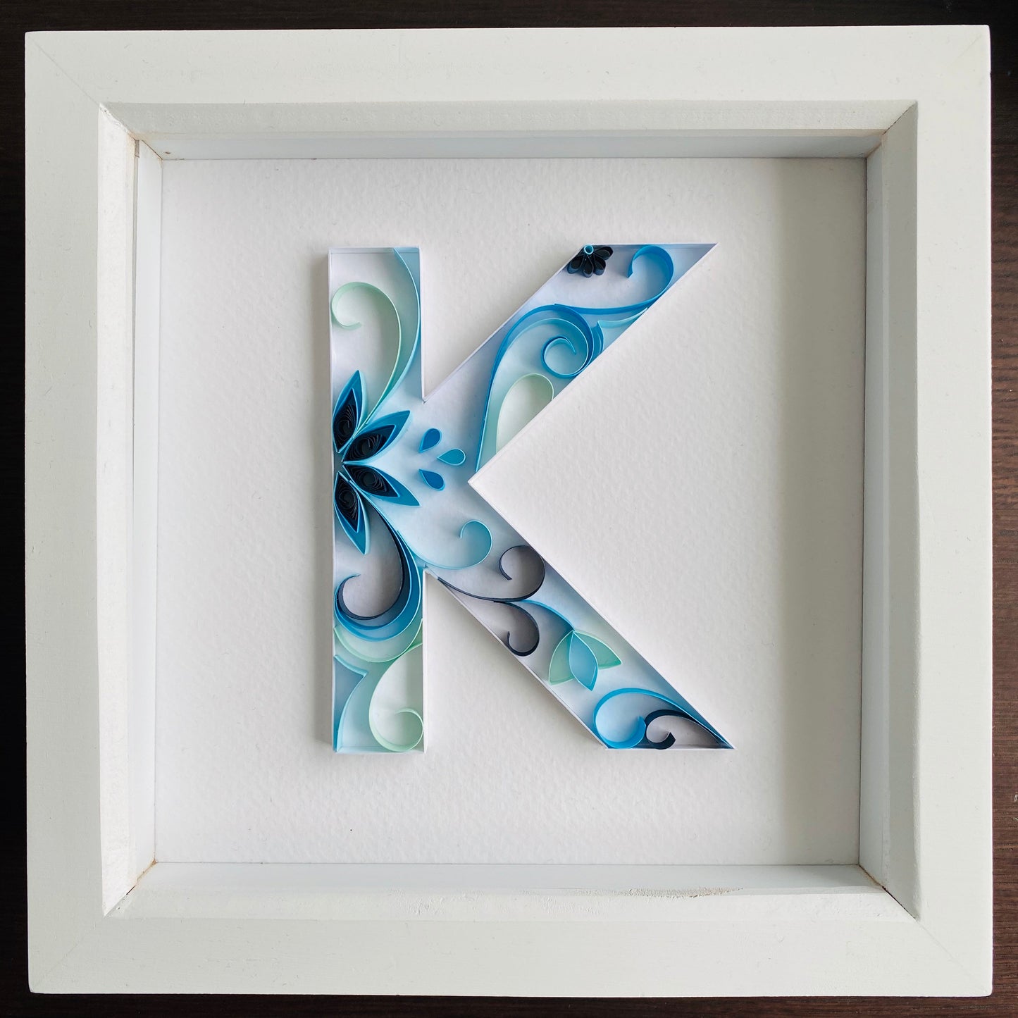 Blue Quilled Letter Box Frame