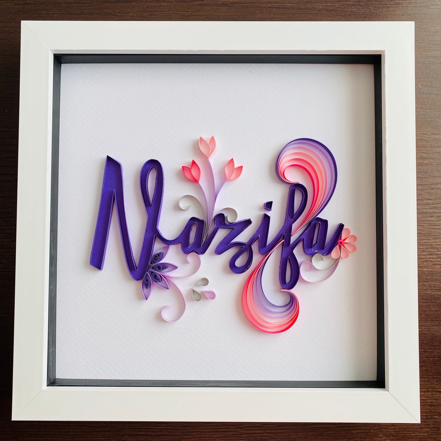 Quilled Name Frame