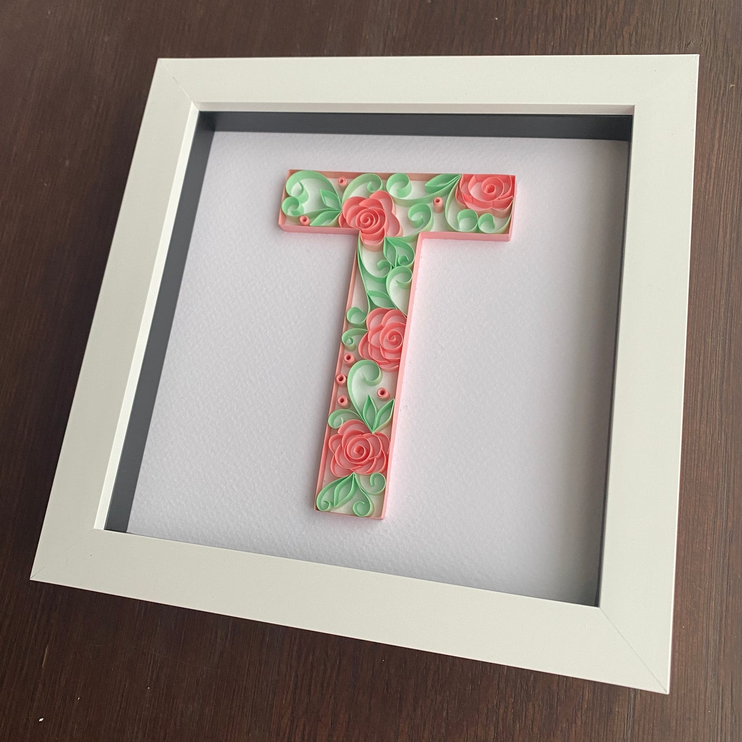 Pink & Green Rose Letter