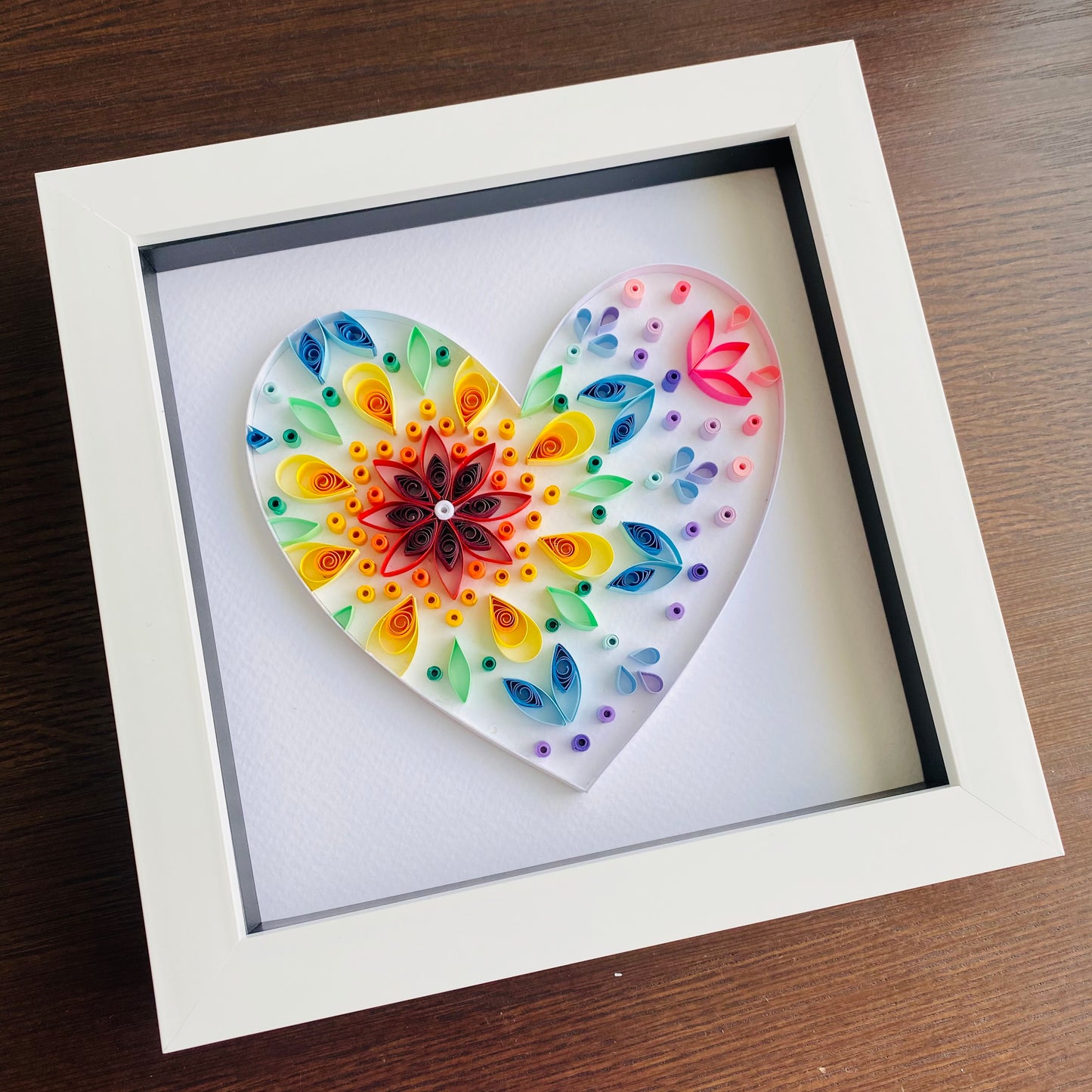 Rainbow Mandala Heart