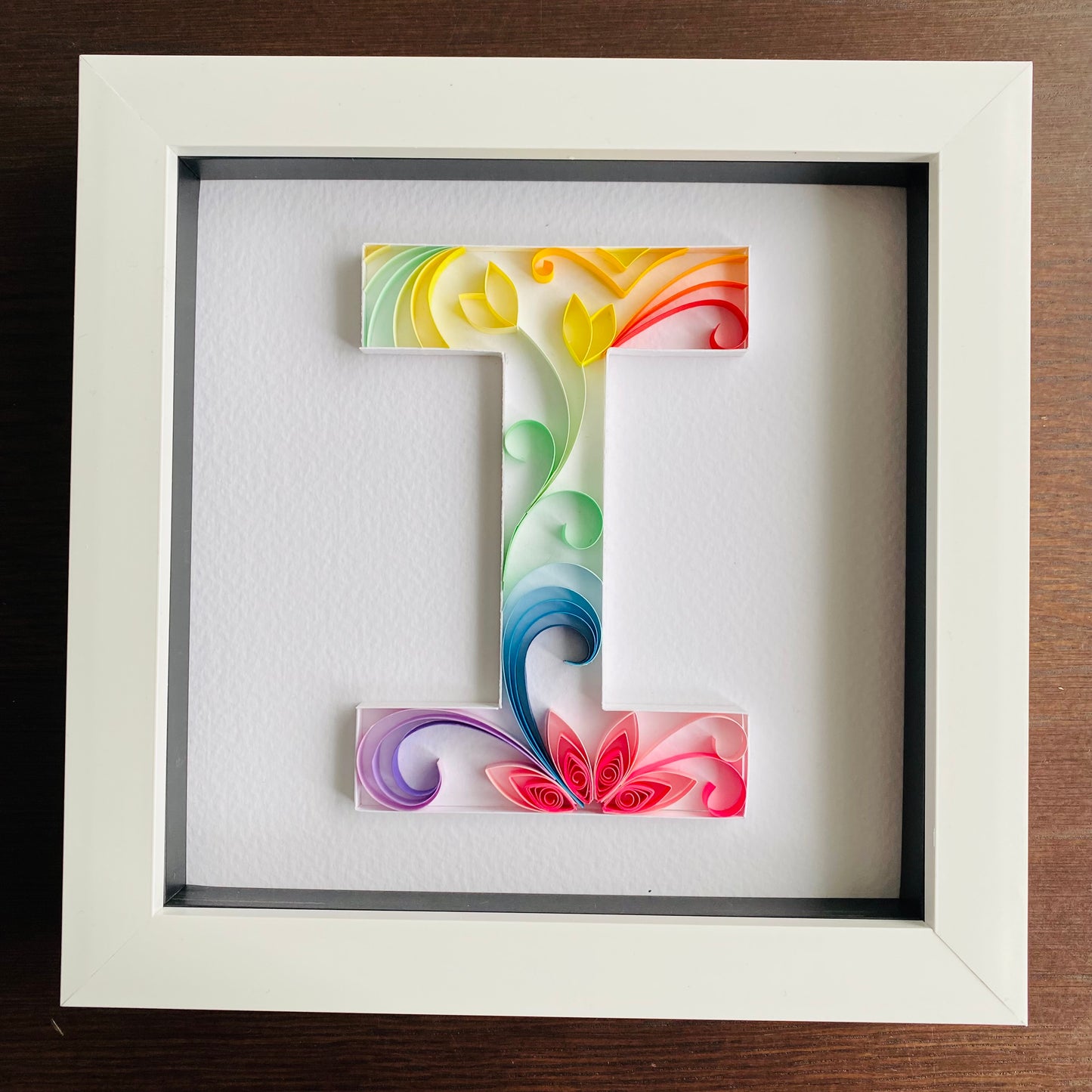 Rainbow Quilling Art Letter