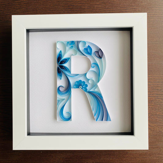 Blue Quilled Letter Box Frame