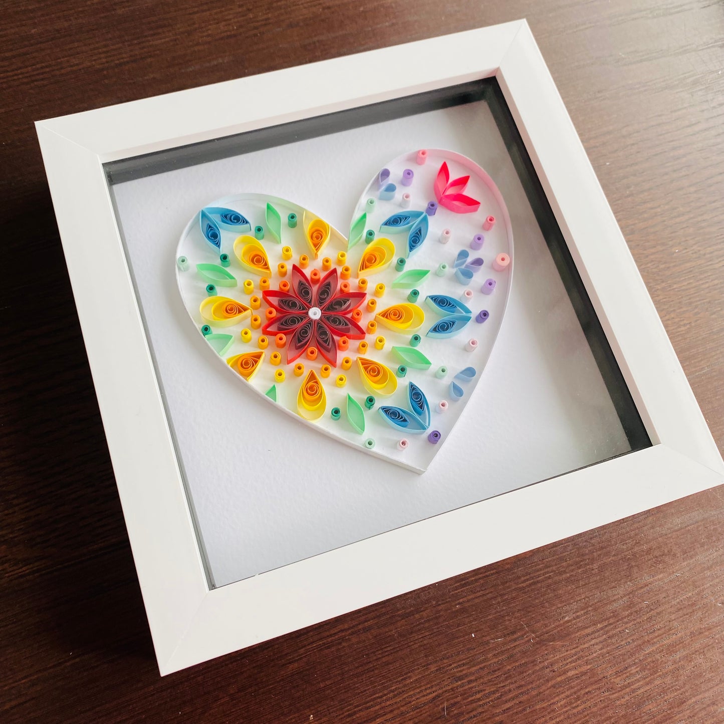 Rainbow Mandala Heart