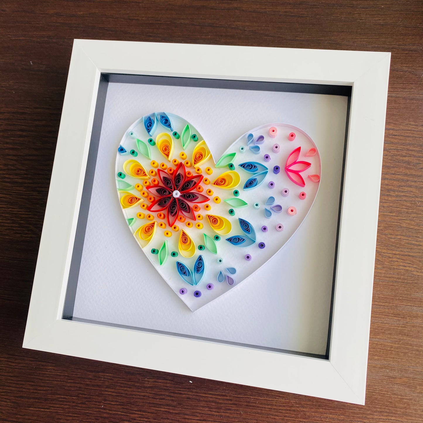 Rainbow Mandala Heart