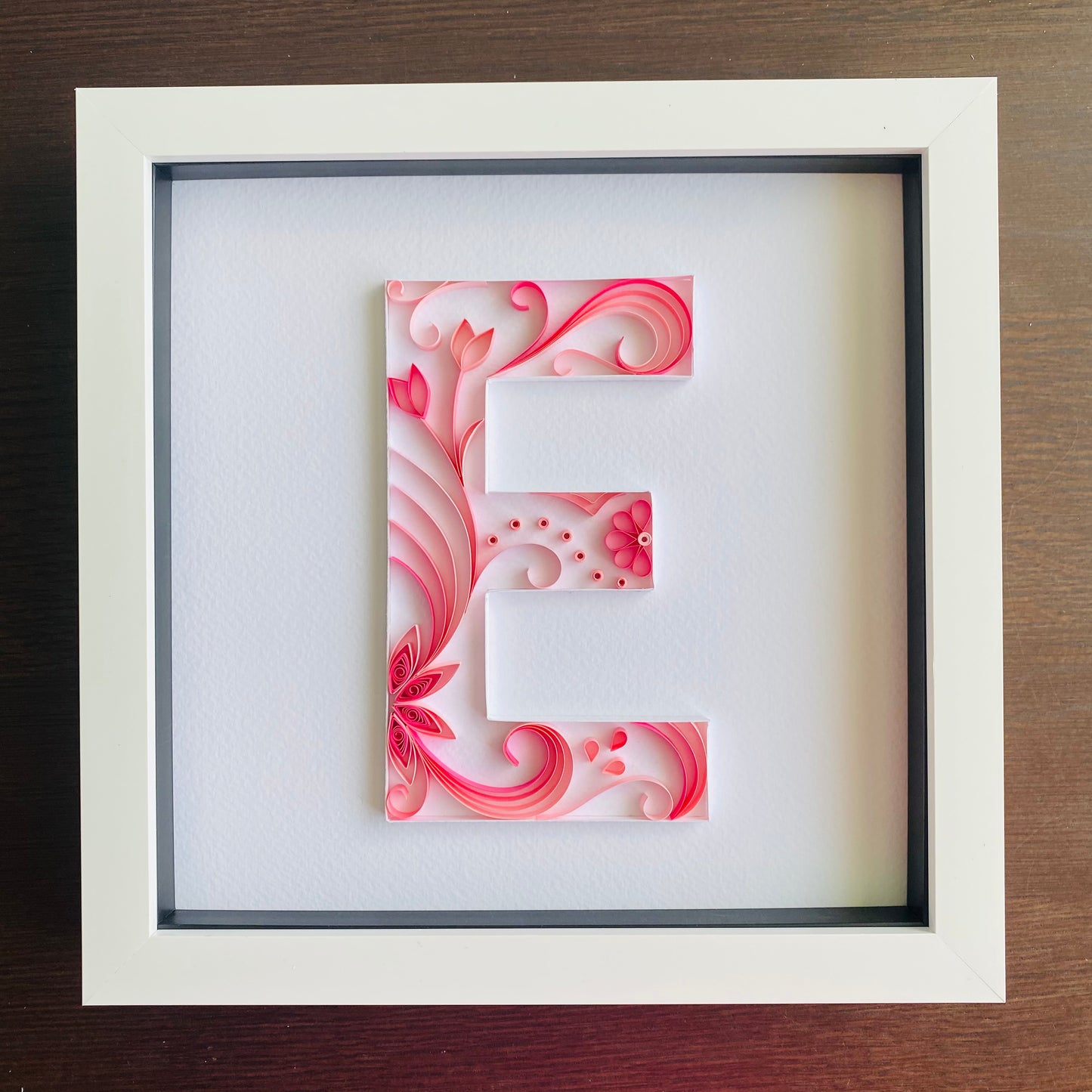 Pink Quilling Art Letter