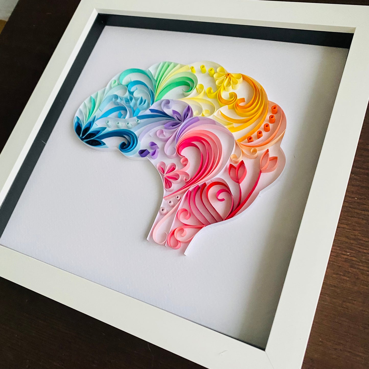 Beautiful Mind - Quilled Rainbow Brain