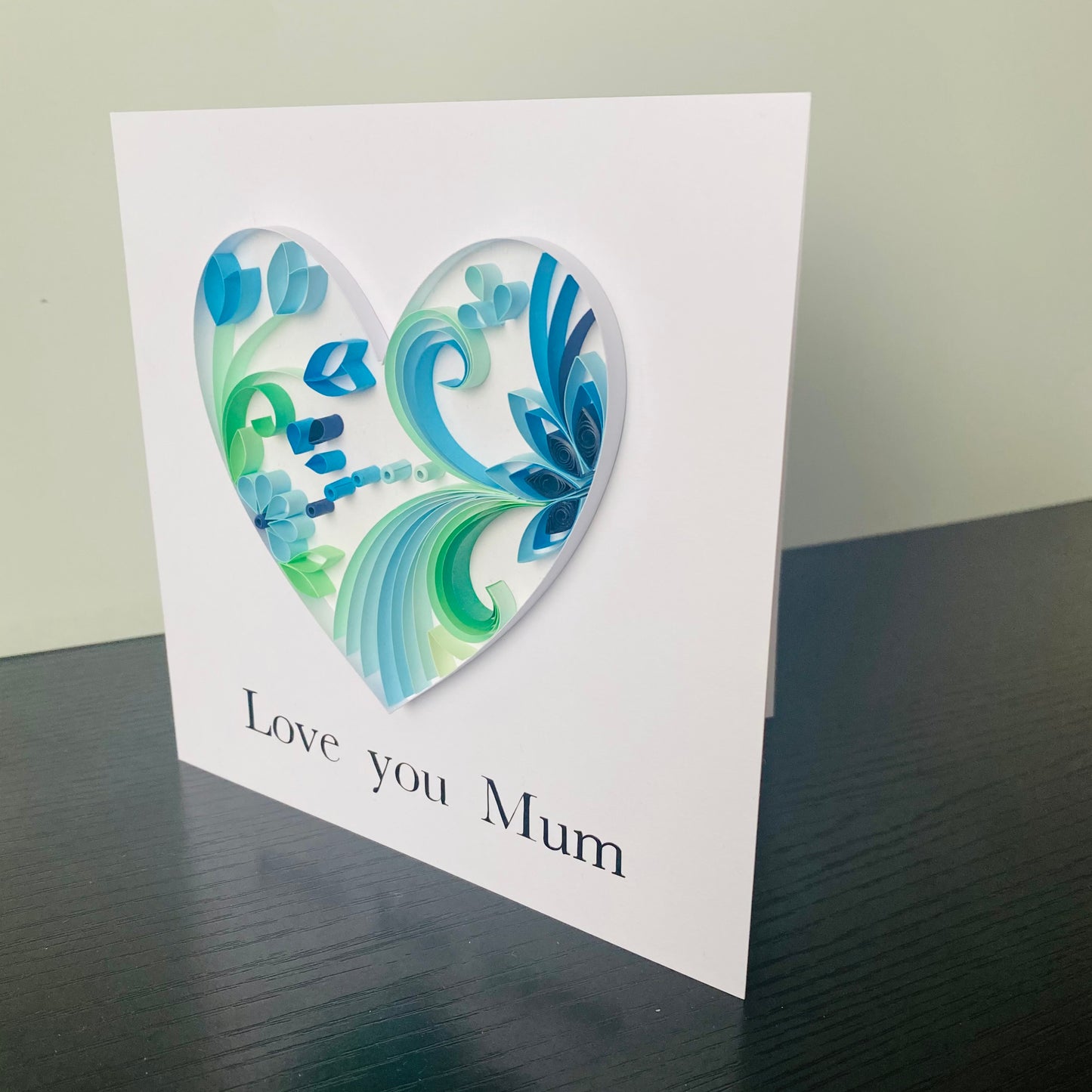 Blue & Green Heart Card