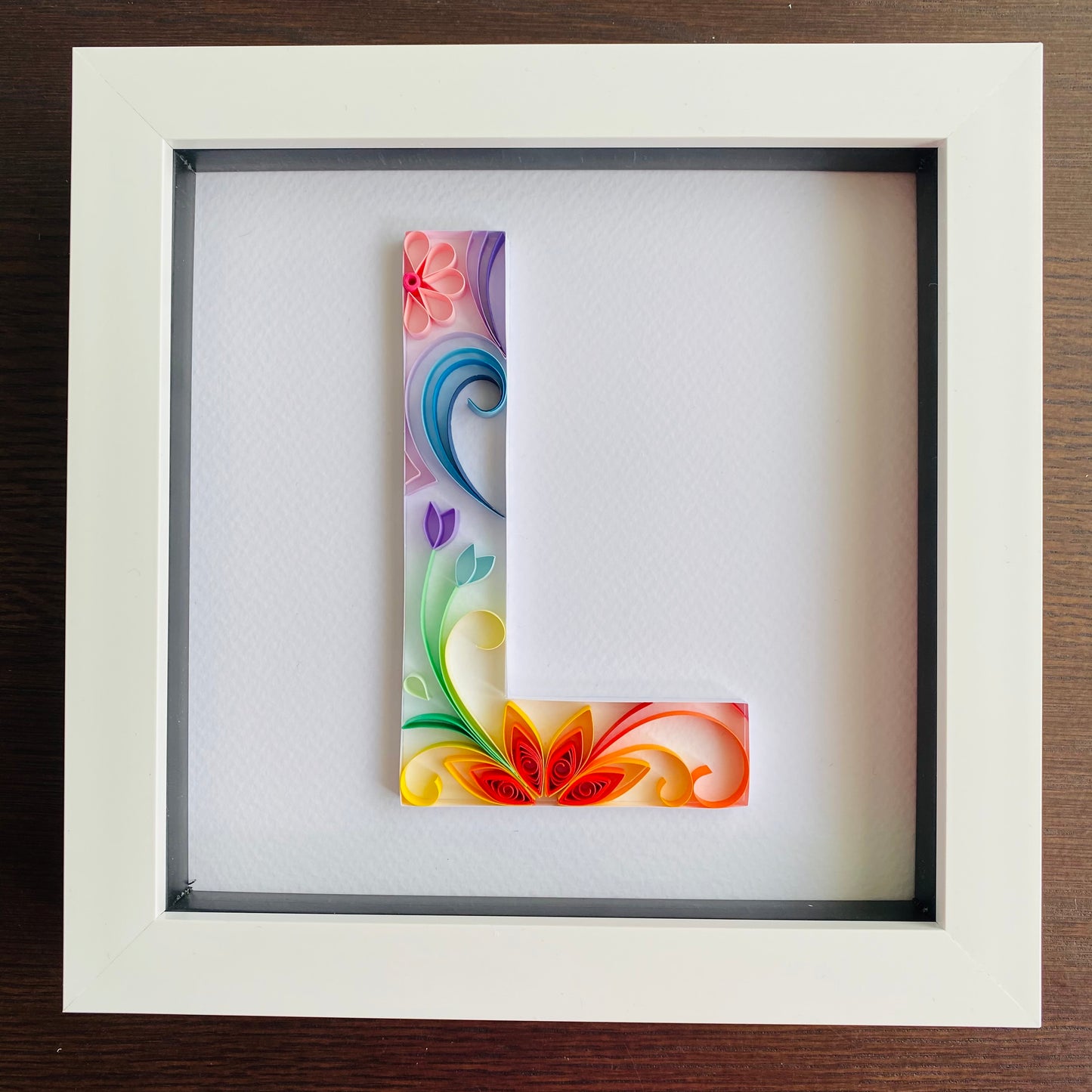 Rainbow Quilling Art Letter