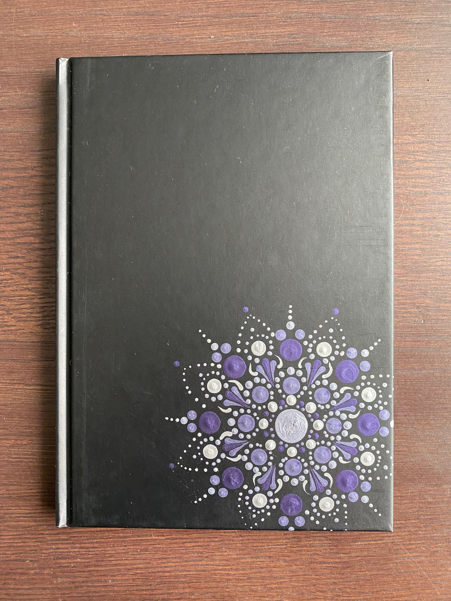 Purple & Silver Dot Art A5 Notebook