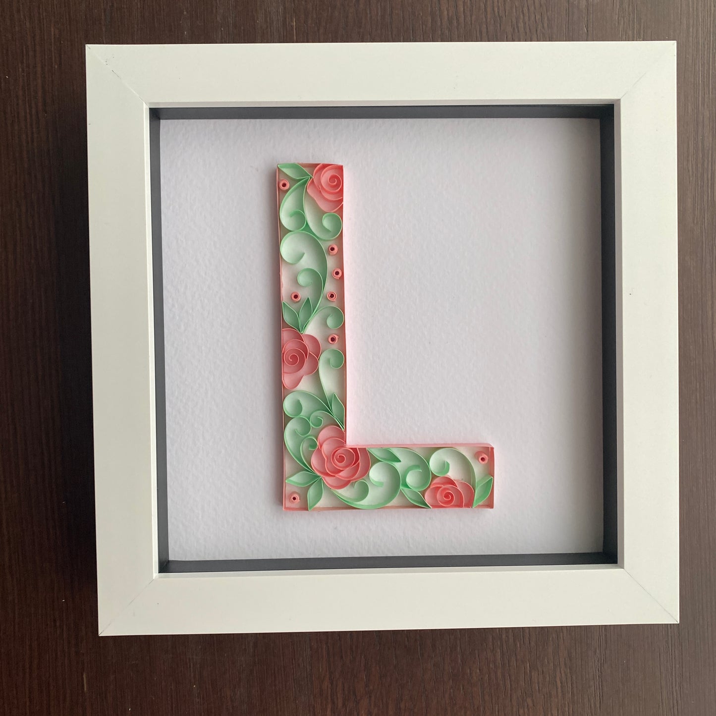 Pink & Green Rose Letter