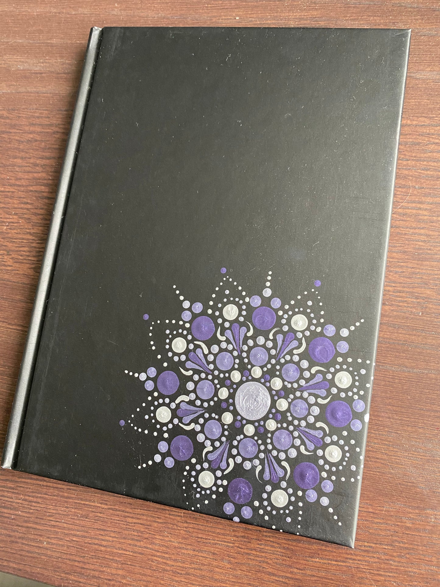 Purple & Silver Dot Art A5 Notebook