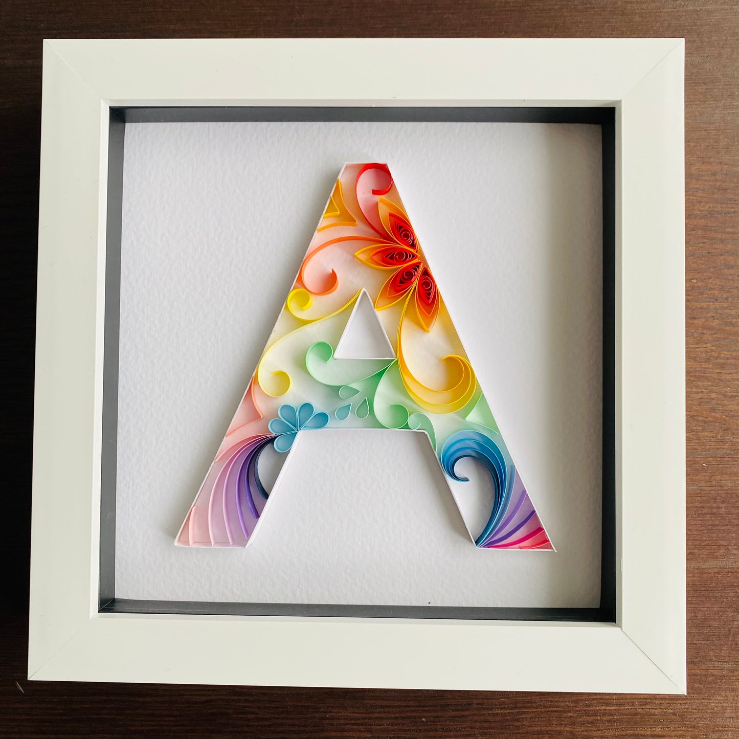 Rainbow Quilling Art Letter