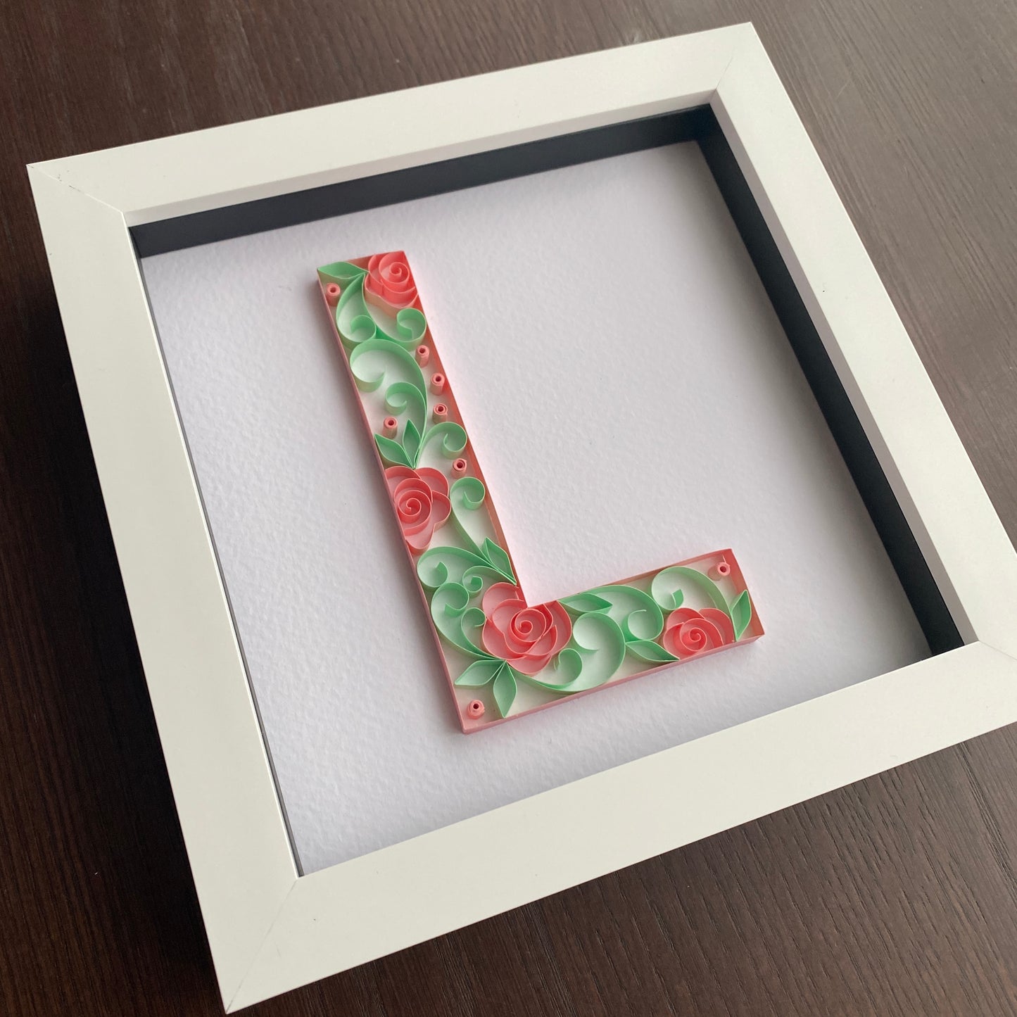 Pink & Green Rose Letter