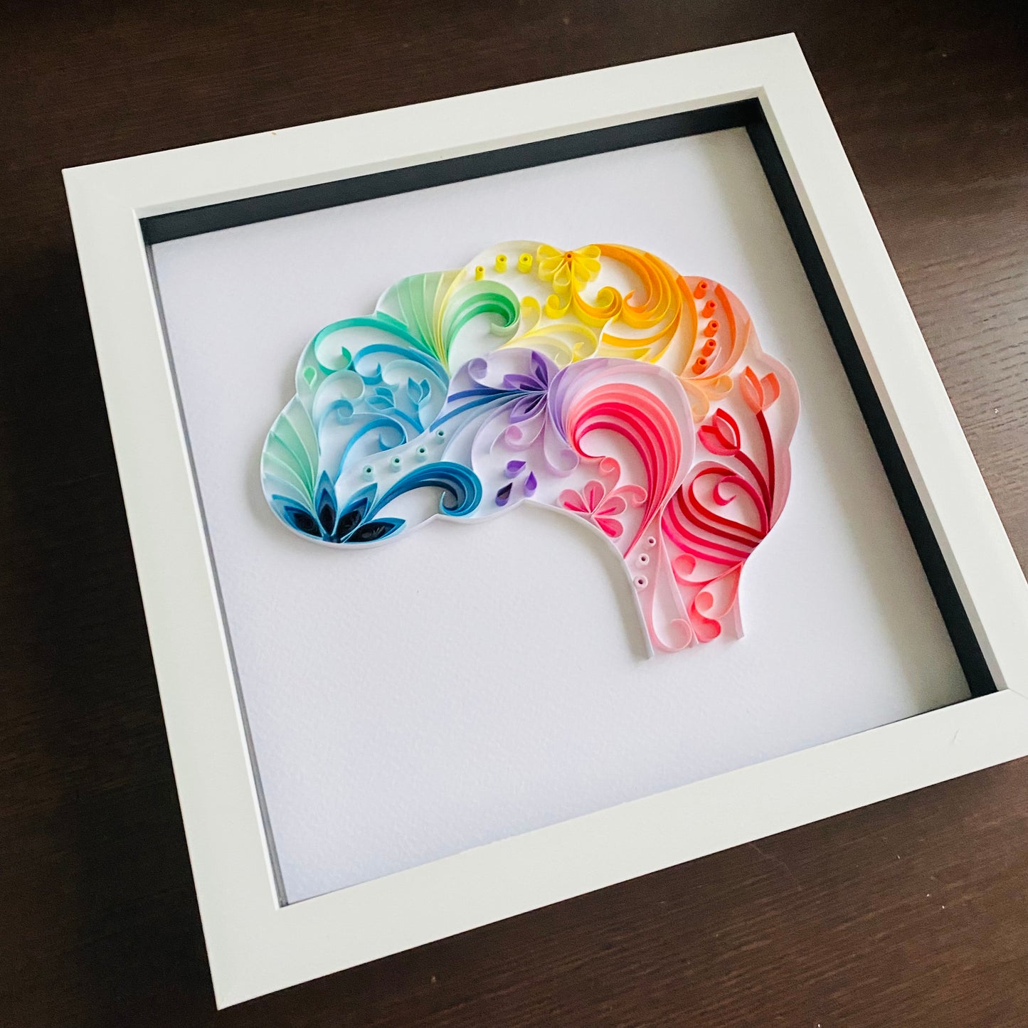 Beautiful Mind - Quilled Rainbow Brain