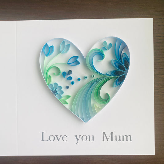 Blue & Green Heart Card